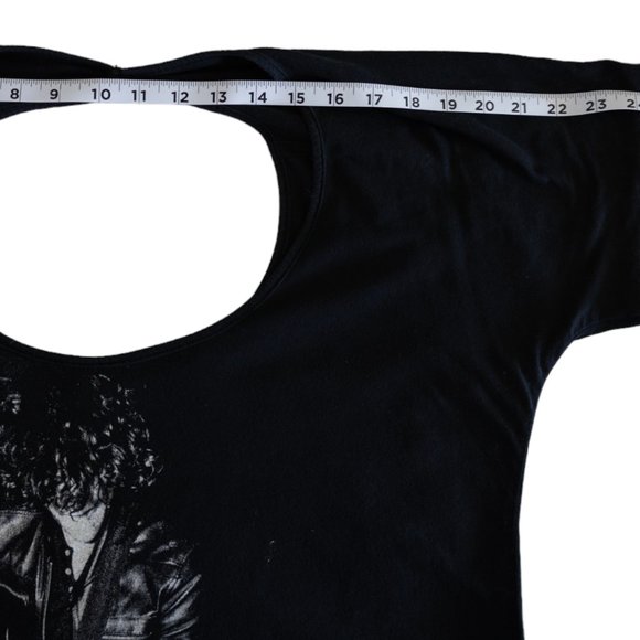 Volcom Black T-Shirt Fringe Dress Featured Artist Series Gary Copeland Guitar - Picture 7 of 10